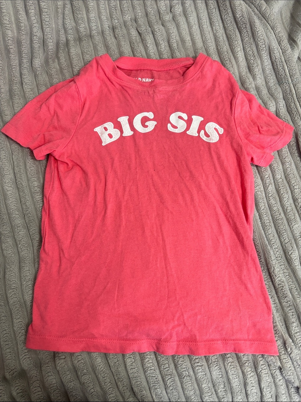 Old Navy Bright Pink "Big Sis" Short Sleeve Tee